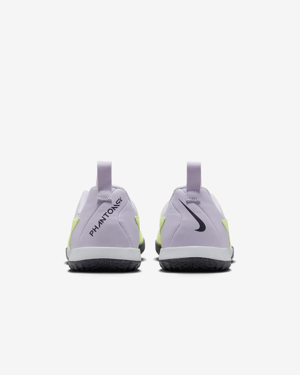Nike Jr. Phantom GX Academy Volt/Pink Spell/Gridiron | Kids Nike Soccer