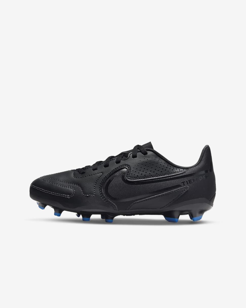 Nike Jr. Tiempo Legend 9 Club MG Black/Summit White/Light Photo Blue/Black | Kids Nike Soccer