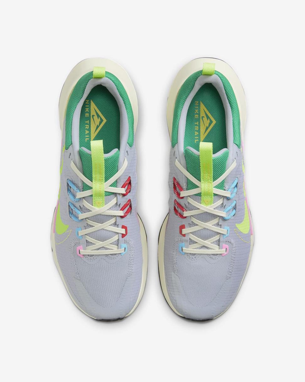Nike Juniper Trail 2 Wolf Grey/Pink Spell/Stadium Green/Volt | Mens Nike First Day Kicks