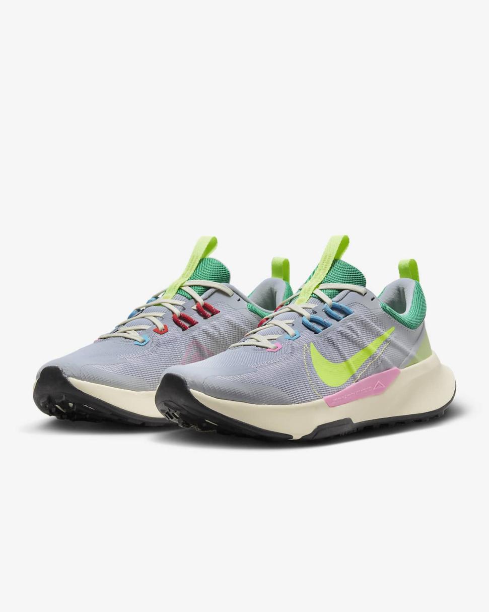 Nike Juniper Trail 2 Wolf Grey/Pink Spell/Stadium Green/Volt | Mens Nike First Day Kicks