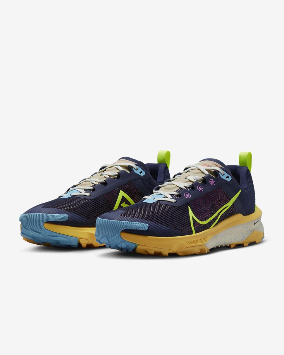 Nike Kiger 9 Obsidian/Citron Pulse/Baltic Blue/Volt | Mens Nike Running