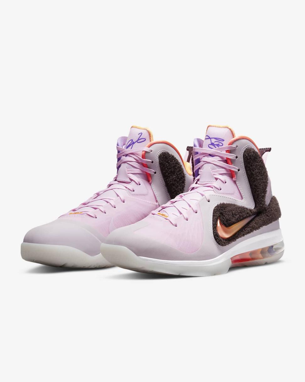 Nike LeBron IX Regal Pink/Velvet Brown/White/Multi-Color | Mens Nike Lifestyle