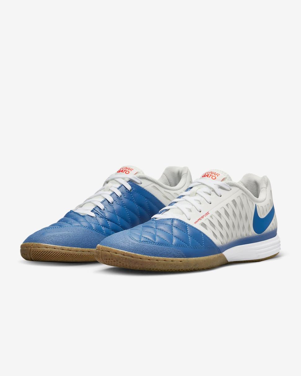 Nike Lunar Gato II IC Sail/White/Gum Light Brown/Blue Jay | Mens Nike Soccer