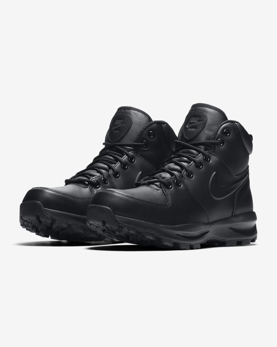 Nike Manoa Leather Black/Black/Black | Mens Nike Lifestyle