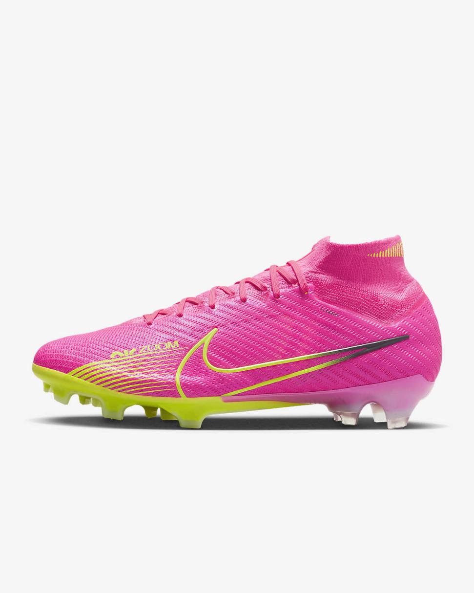 Nike Mercurial Superfly 9 Elite Pink Blast/Gridiron/Volt | Mens Nike Soccer