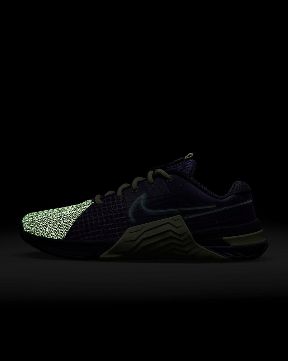 Nike Metcon 8 AMP Deep Purple/Barely Volt/Blackened Blue/Baltic Blue | Womens Nike Training & Gym