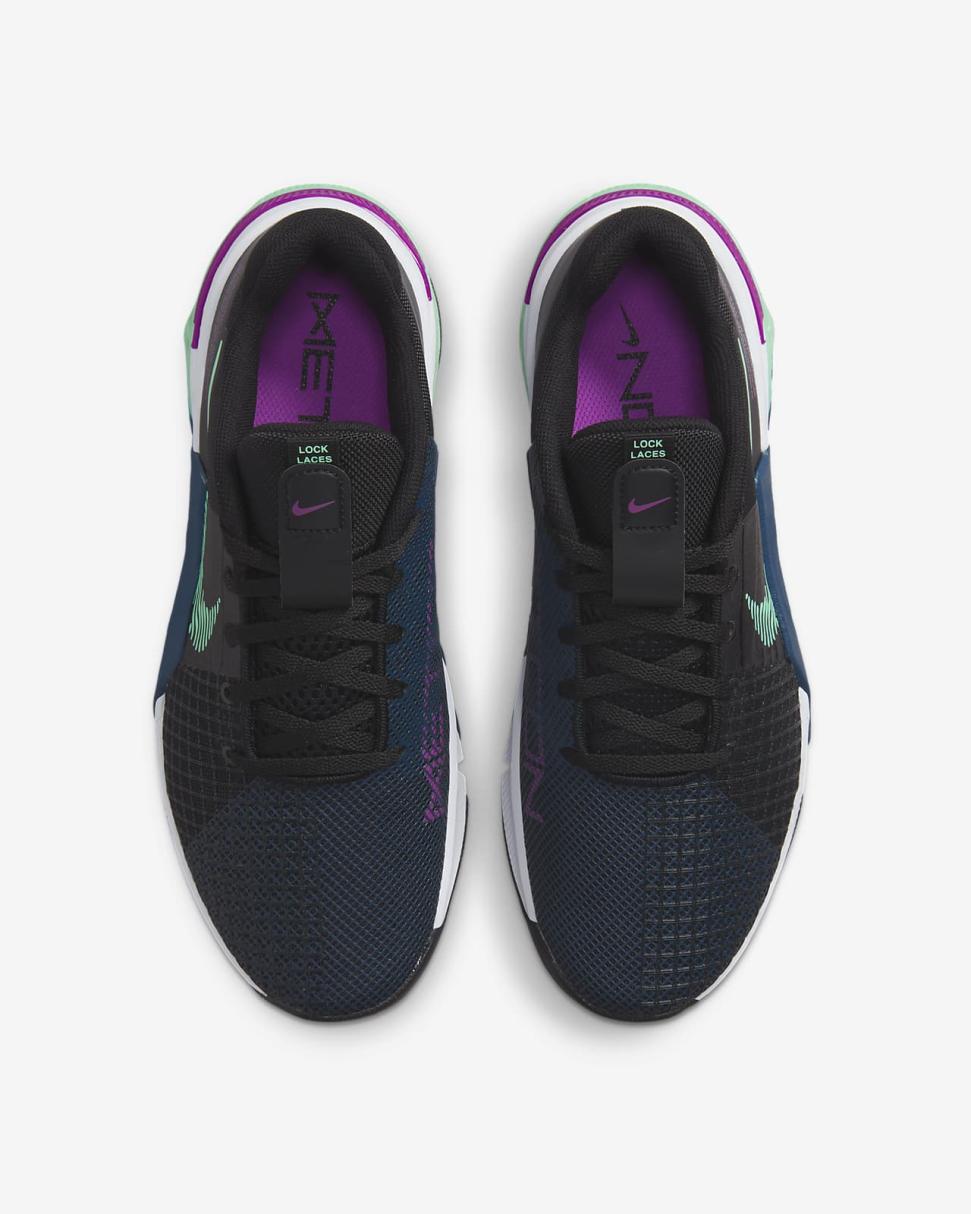 Nike Metcon 8 Black/Valerian Blue/Vivid Purple/Green Glow | Womens Nike Training & Gym