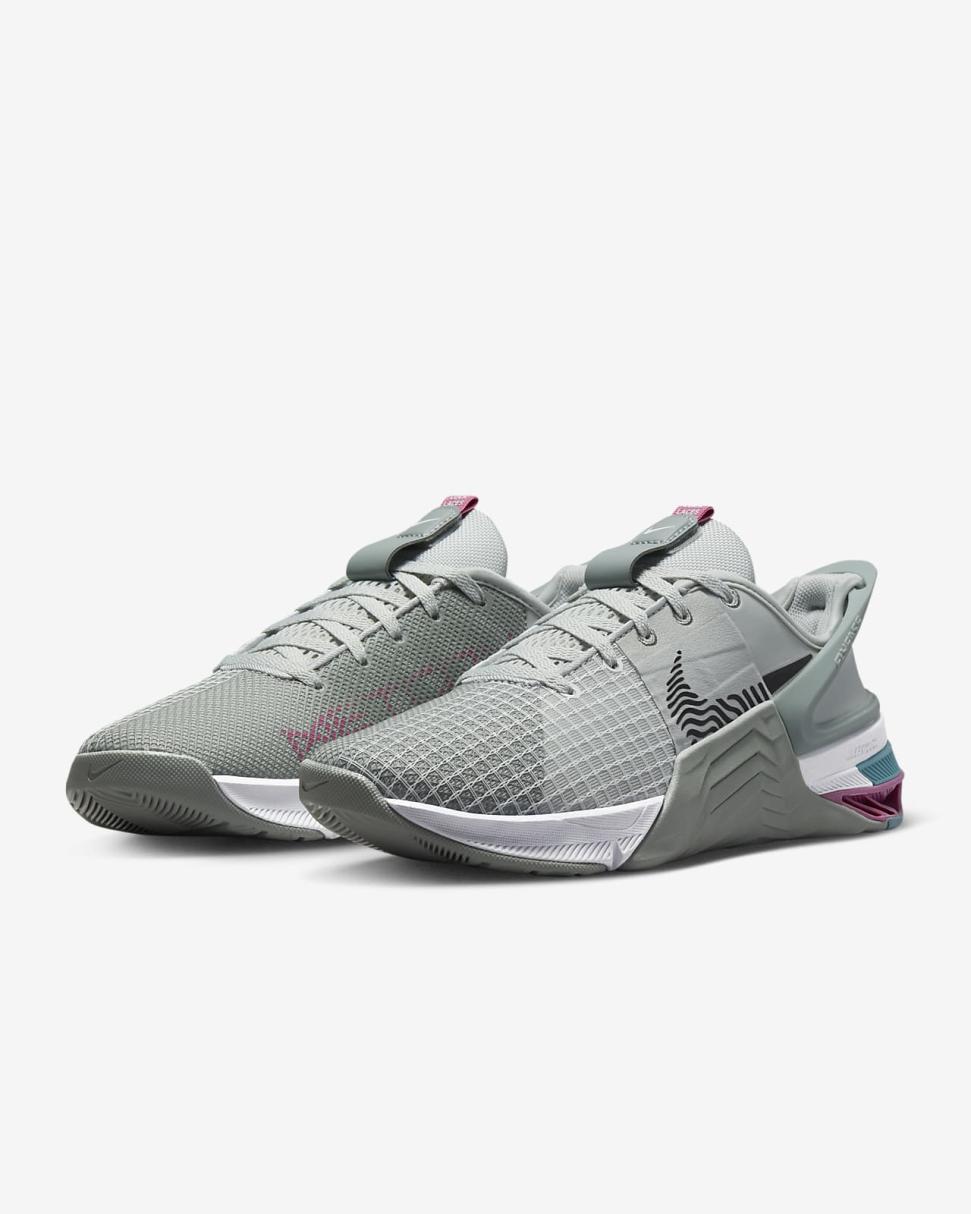 Nike Metcon 8 FlyEase Light Silver/Mica Green/Cosmic Fuchsia/Black | Womens Nike Training & Gym