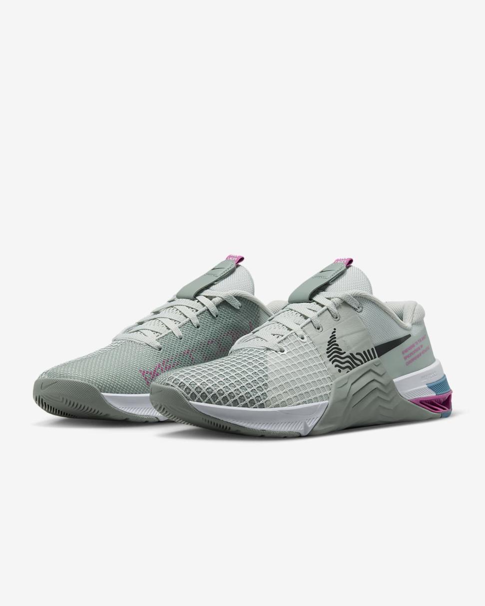 Nike Metcon 8 Light Silver/Mica Green/Cosmic Fuchsia/Black | Womens Nike Training & Gym