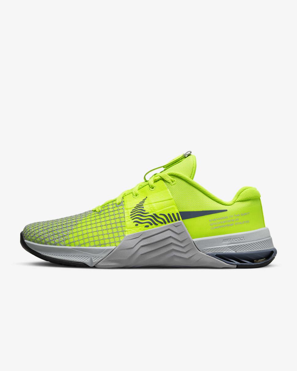 Nike Metcon 8 Volt/Wolf Grey/Photon Dust/Diffused Blue | Mens Nike Training & Gym