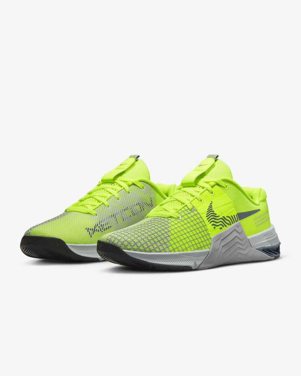 Nike Metcon 8 Volt/Wolf Grey/Photon Dust/Diffused Blue | Mens Nike Training & Gym