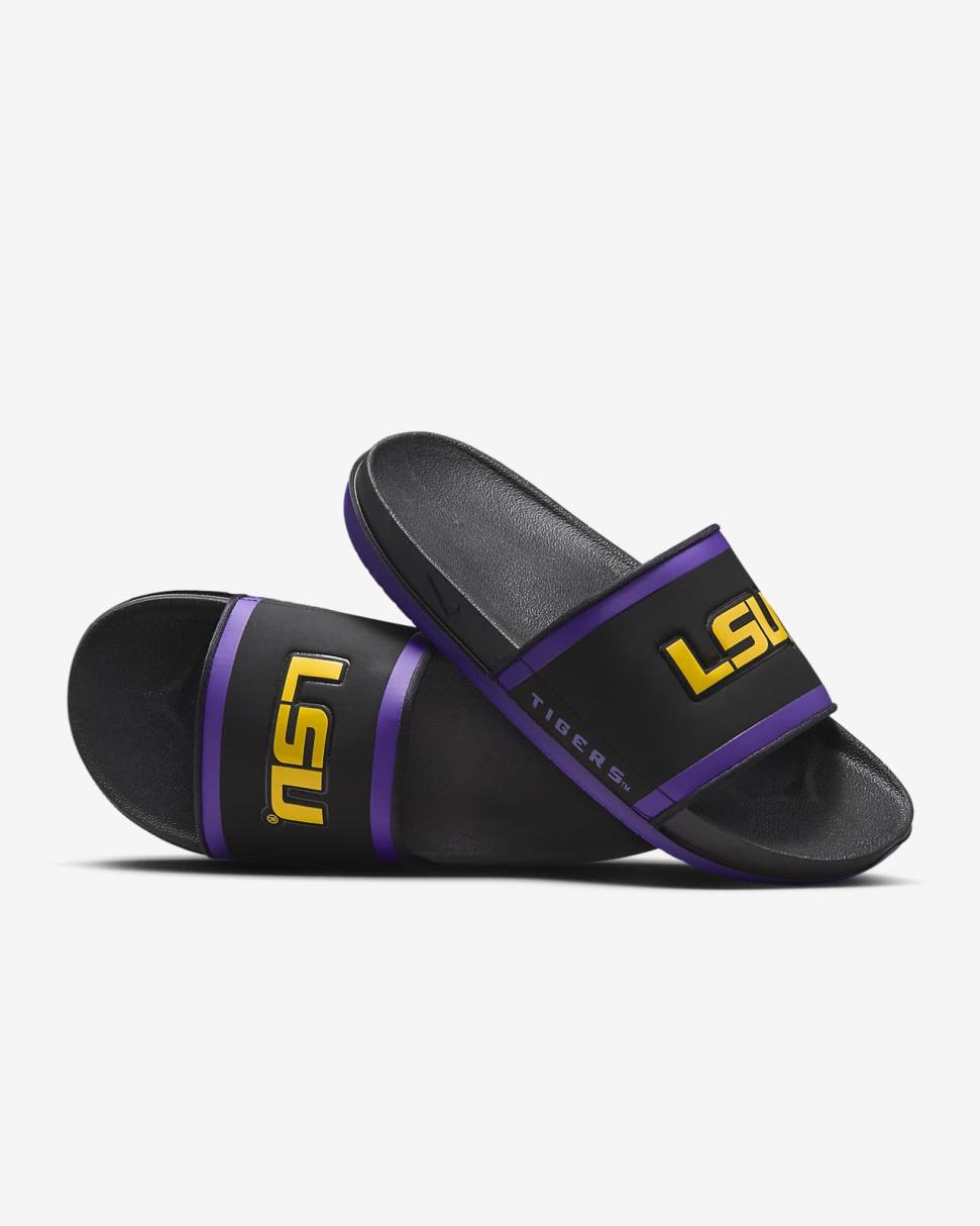 Nike Offcourt (LSU) Black/Court Purple/University Gold | Mens Nike Slides