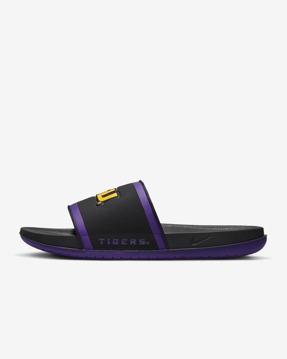 Nike Offcourt (LSU) Black/Court Purple/University Gold | Mens Nike Slides