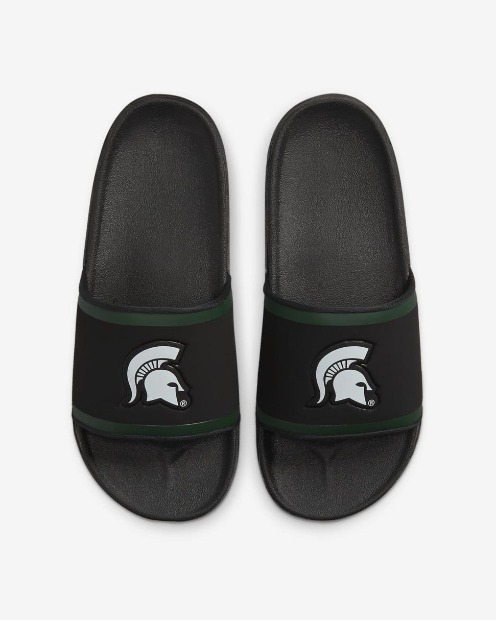 Nike Offcourt (Michigan State) Black/Pro Green/White | Mens Nike Slides