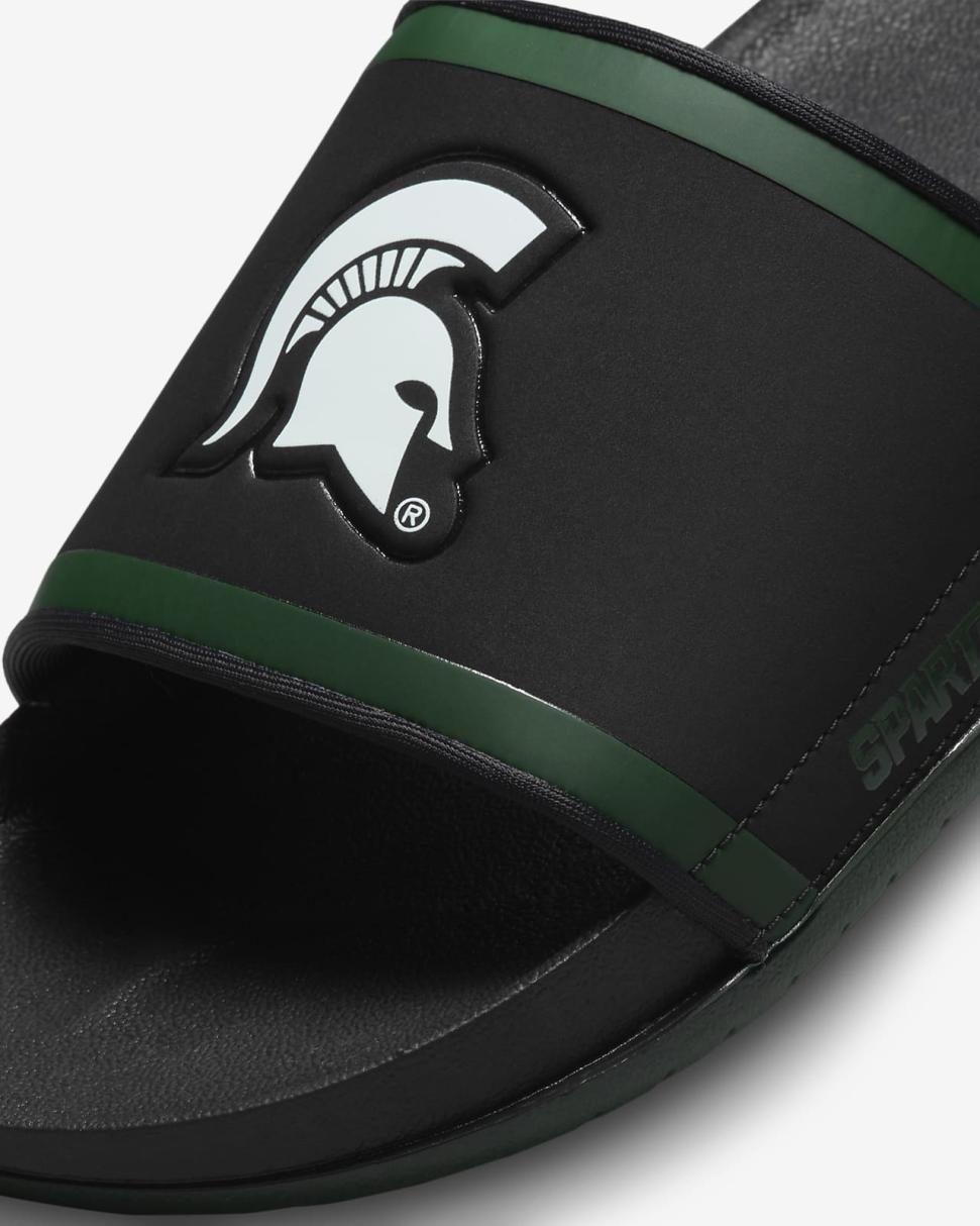 Nike Offcourt (Michigan State) Black/Pro Green/White | Mens Nike Slides
