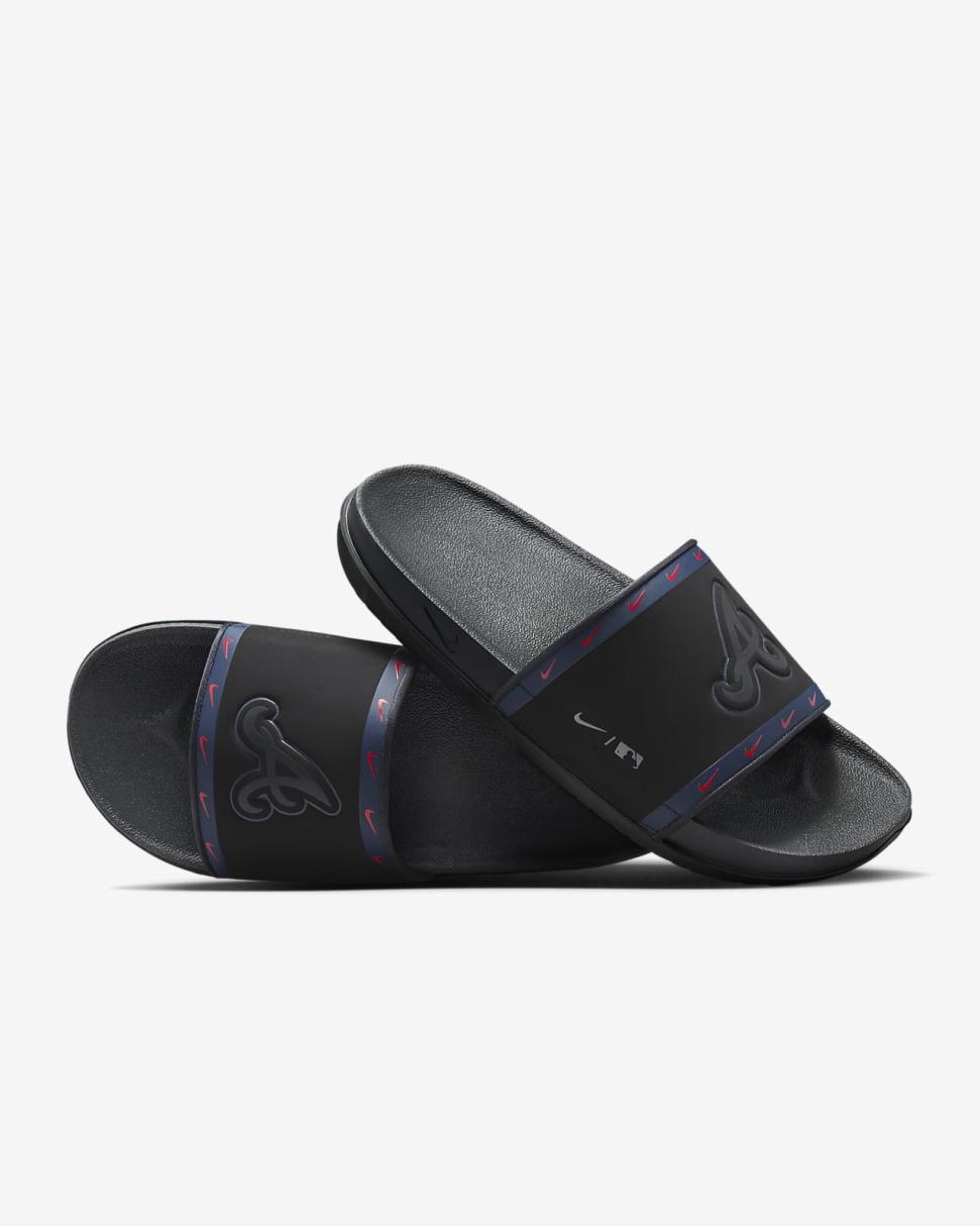 Nike Offcourt (MLB Atlanta Braves) Black/Midnight Navy/Sport Red/Anthracite | Mens Nike Slides