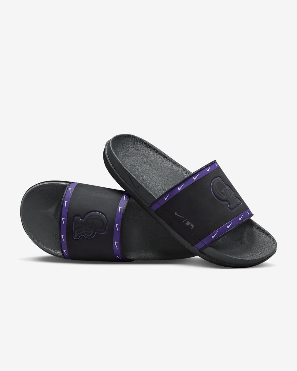 Nike Offcourt (MLB Colorado Rockies) Black/Court Purple/Wolf Grey/Anthracite | Mens Nike Slides