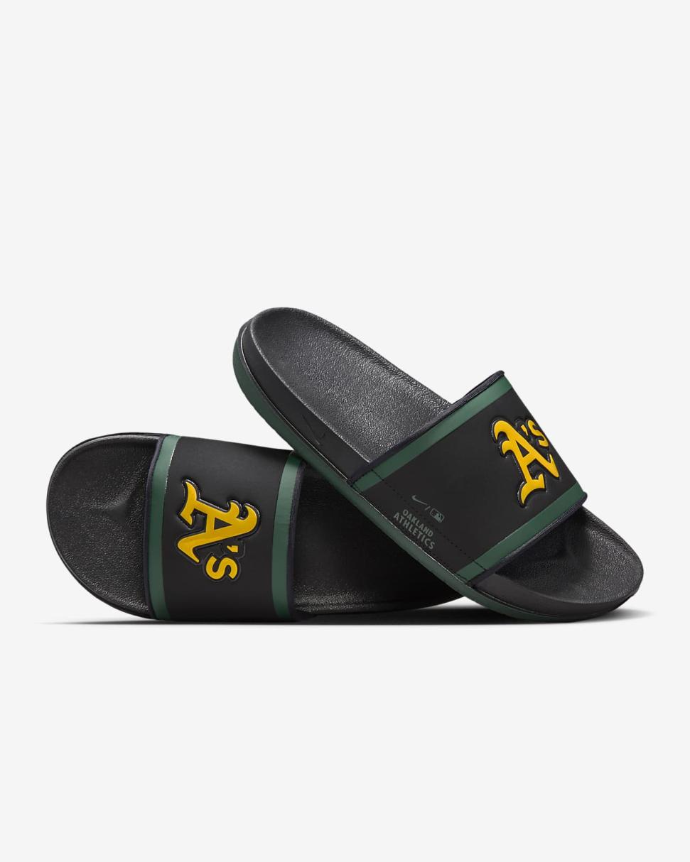 Nike Offcourt (MLB Oakland Athletics) Black/Pro Green/Sundown | Mens Nike Slides