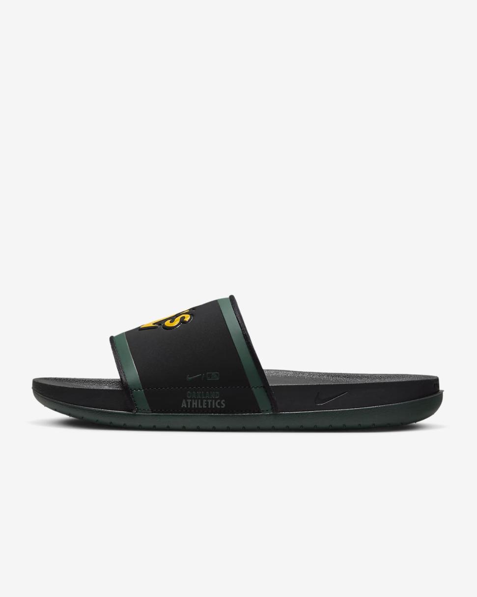 Nike Offcourt (MLB Oakland Athletics) Black/Pro Green/Sundown | Mens Nike Slides