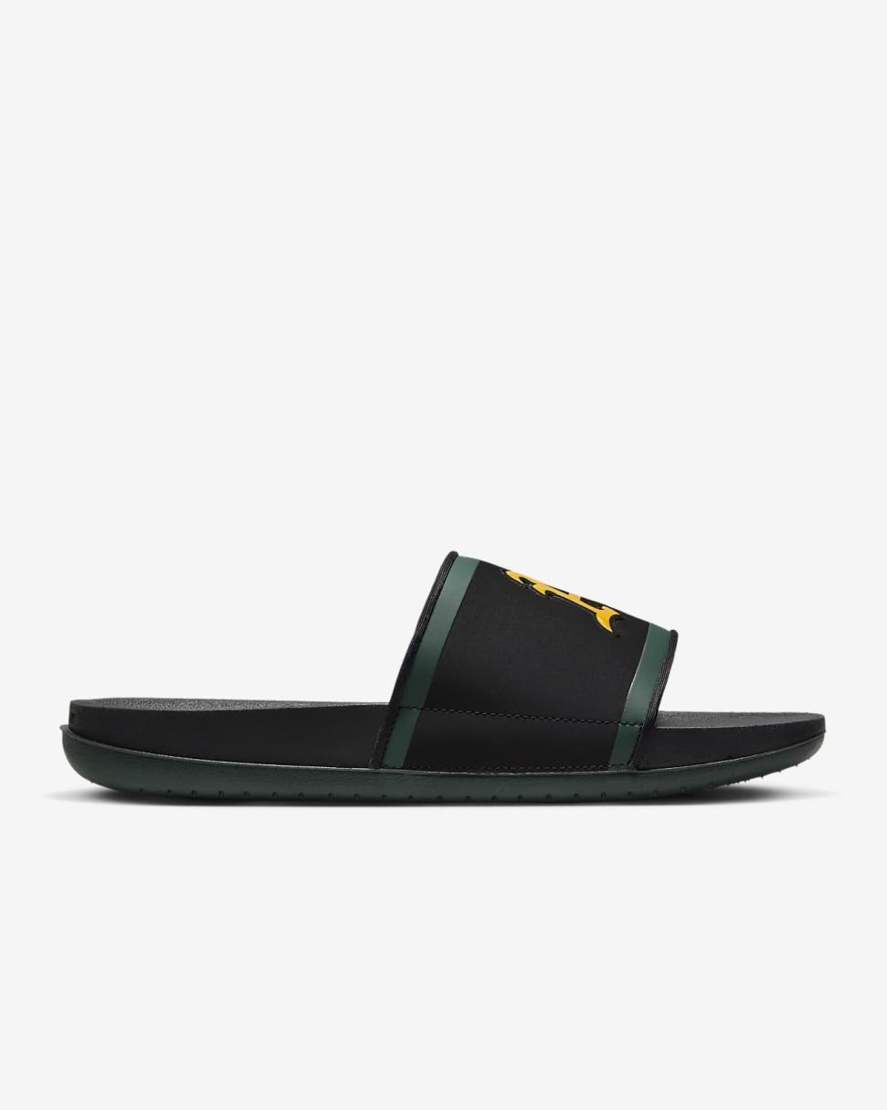Nike Offcourt (MLB Oakland Athletics) Black/Pro Green/Sundown | Mens Nike Slides