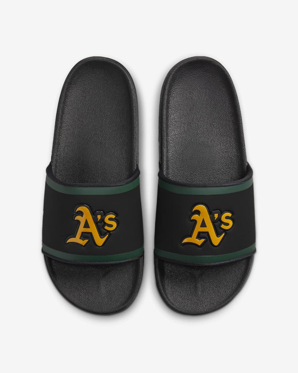 Nike Offcourt (MLB Oakland Athletics) Black/Pro Green/Sundown | Mens Nike Slides
