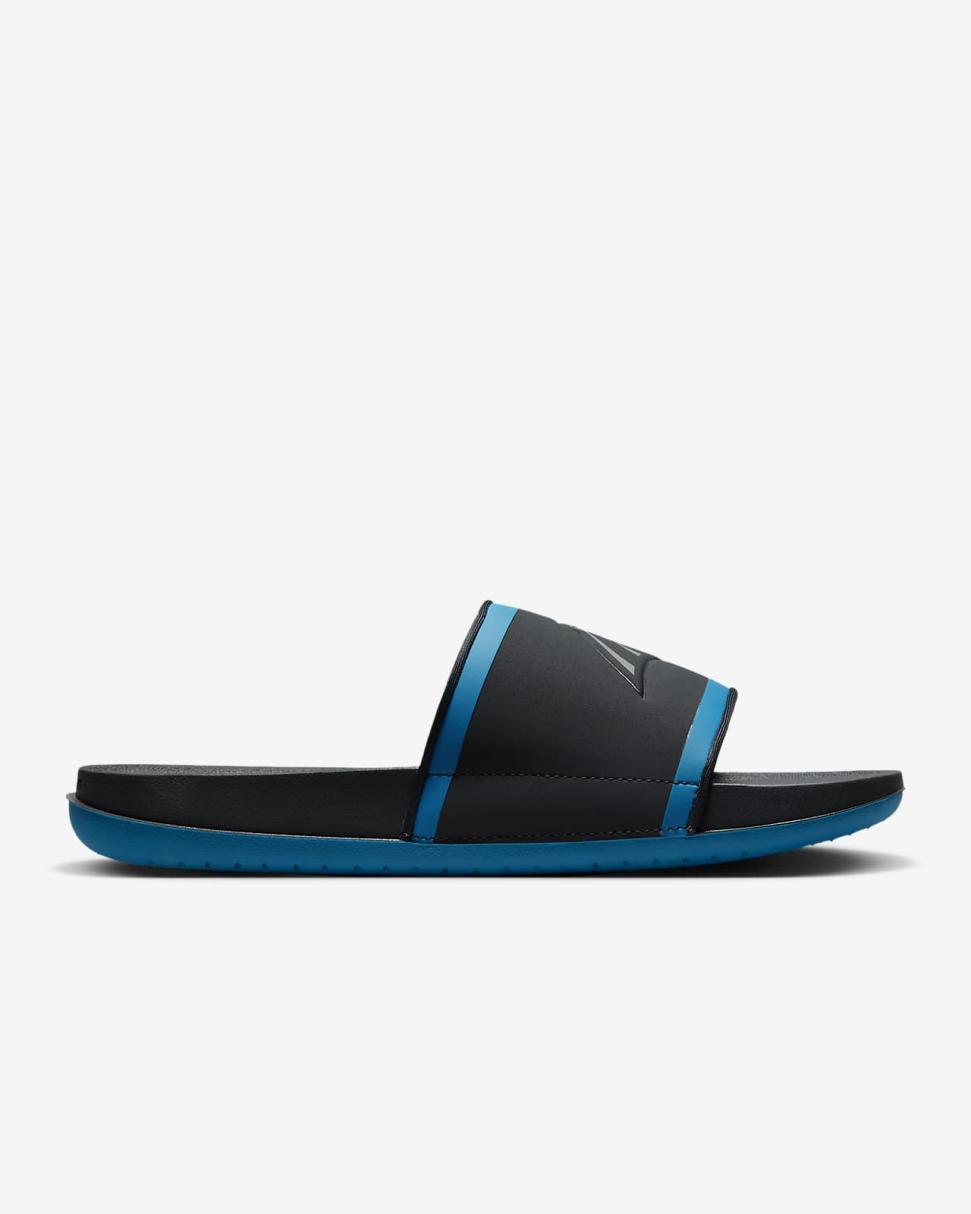 Nike Offcourt (NFL Carolina Panthers) Anthracite/Tidal Blue/Medium Silver | Mens Nike Slides