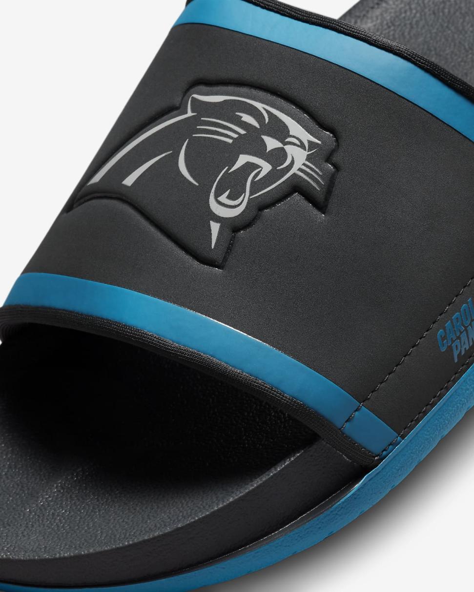 Nike Offcourt (NFL Carolina Panthers) Anthracite/Tidal Blue/Medium Silver | Mens Nike Slides