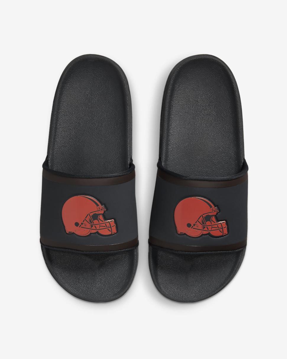 Nike Offcourt (NFL Cleveland Browns) Anthracite/Seal Brown/Team Orange | Mens Nike Slides