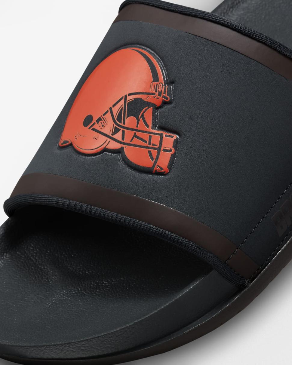 Nike Offcourt (NFL Cleveland Browns) Anthracite/Seal Brown/Team Orange | Mens Nike Slides