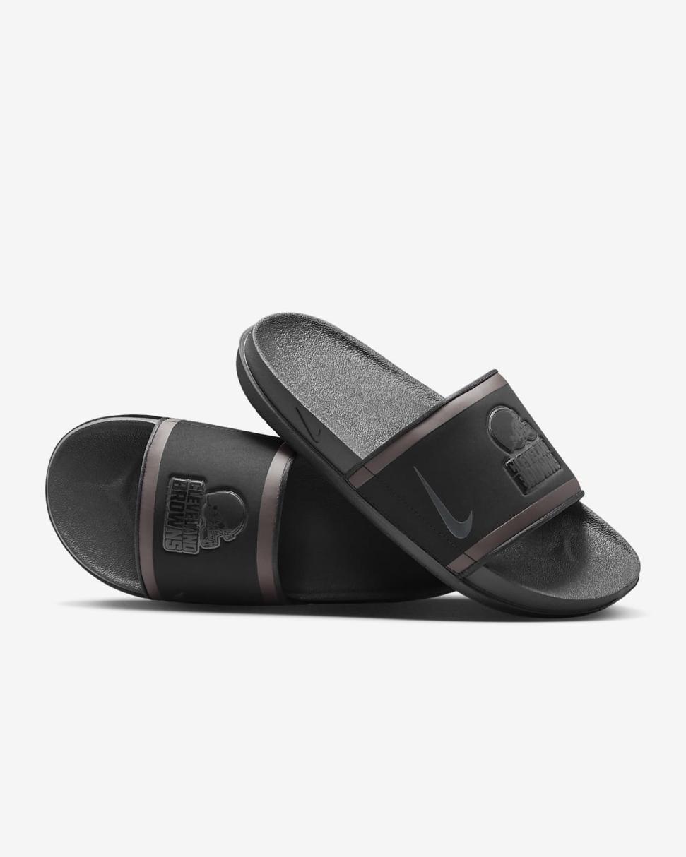 Nike Offcourt (NFL Cleveland Browns) Black/Team Orange/Seal Brown/Anthracite | Mens Nike Slides
