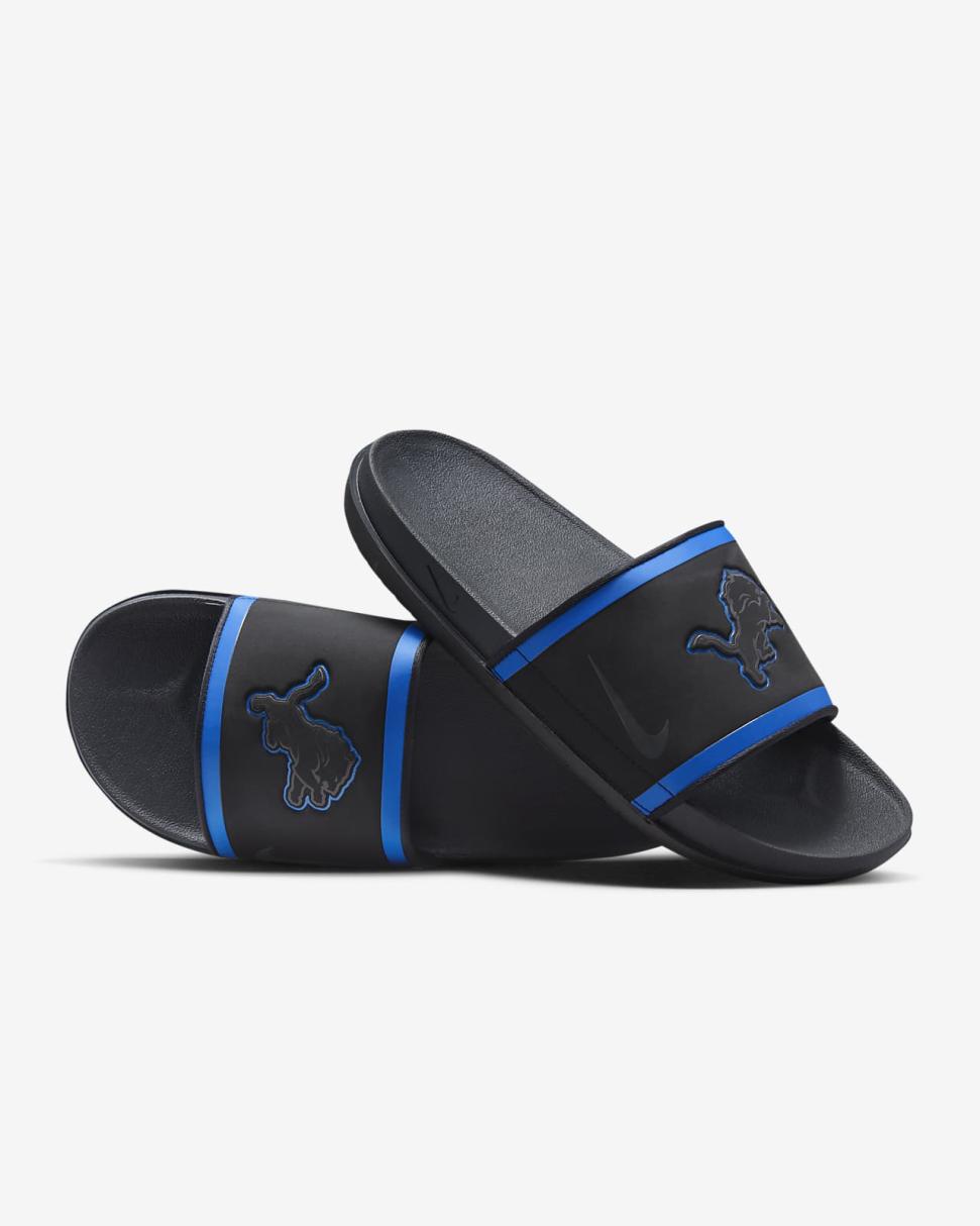 Nike Offcourt (NFL Detroit Lions) Black/Battle Blue/Wolf Grey/Anthracite | Mens Nike Slides