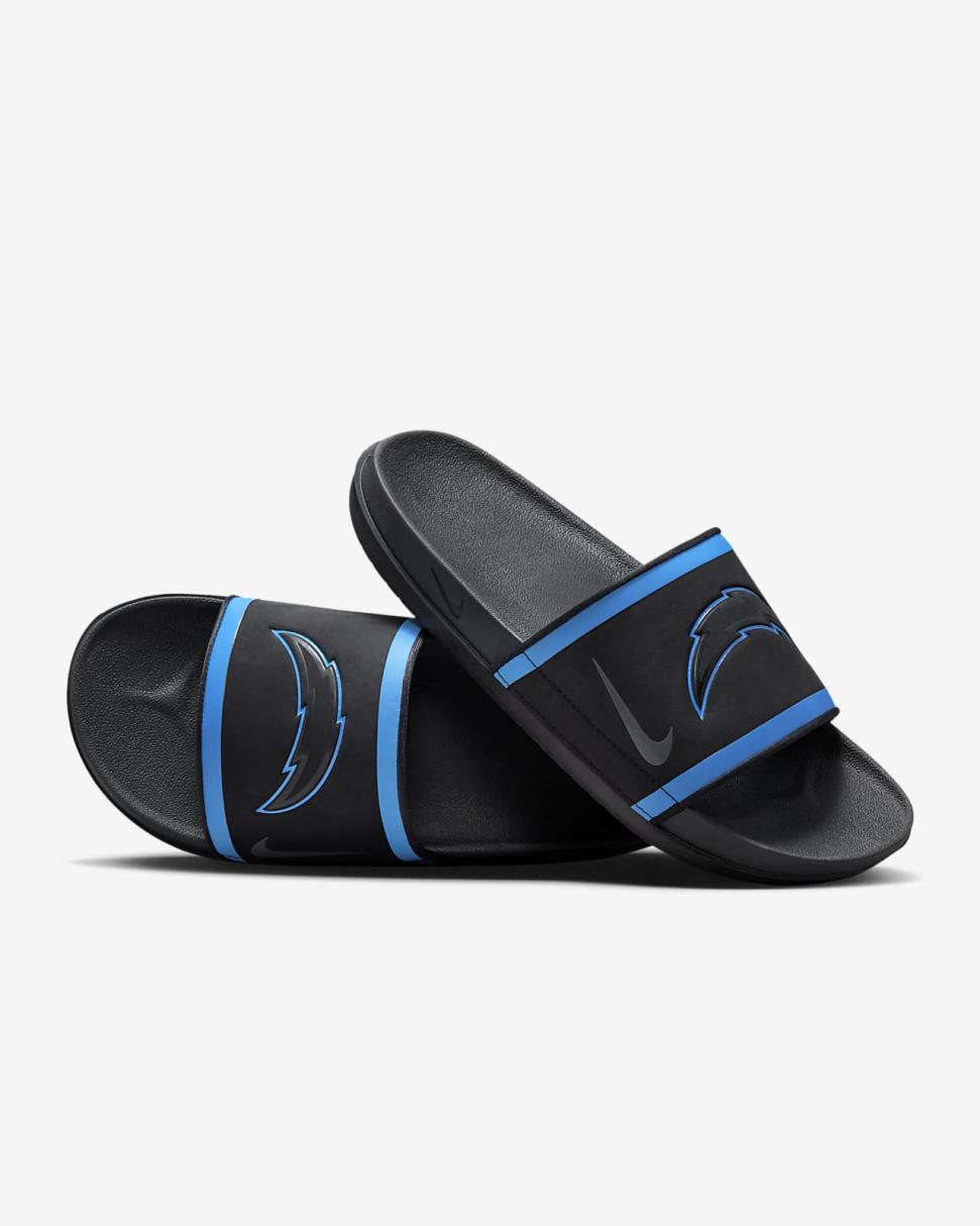 Nike Offcourt (NFL Los Angeles Chargers) Black/Italy Blue/University Gold/Anthracite | Mens Nike Slides