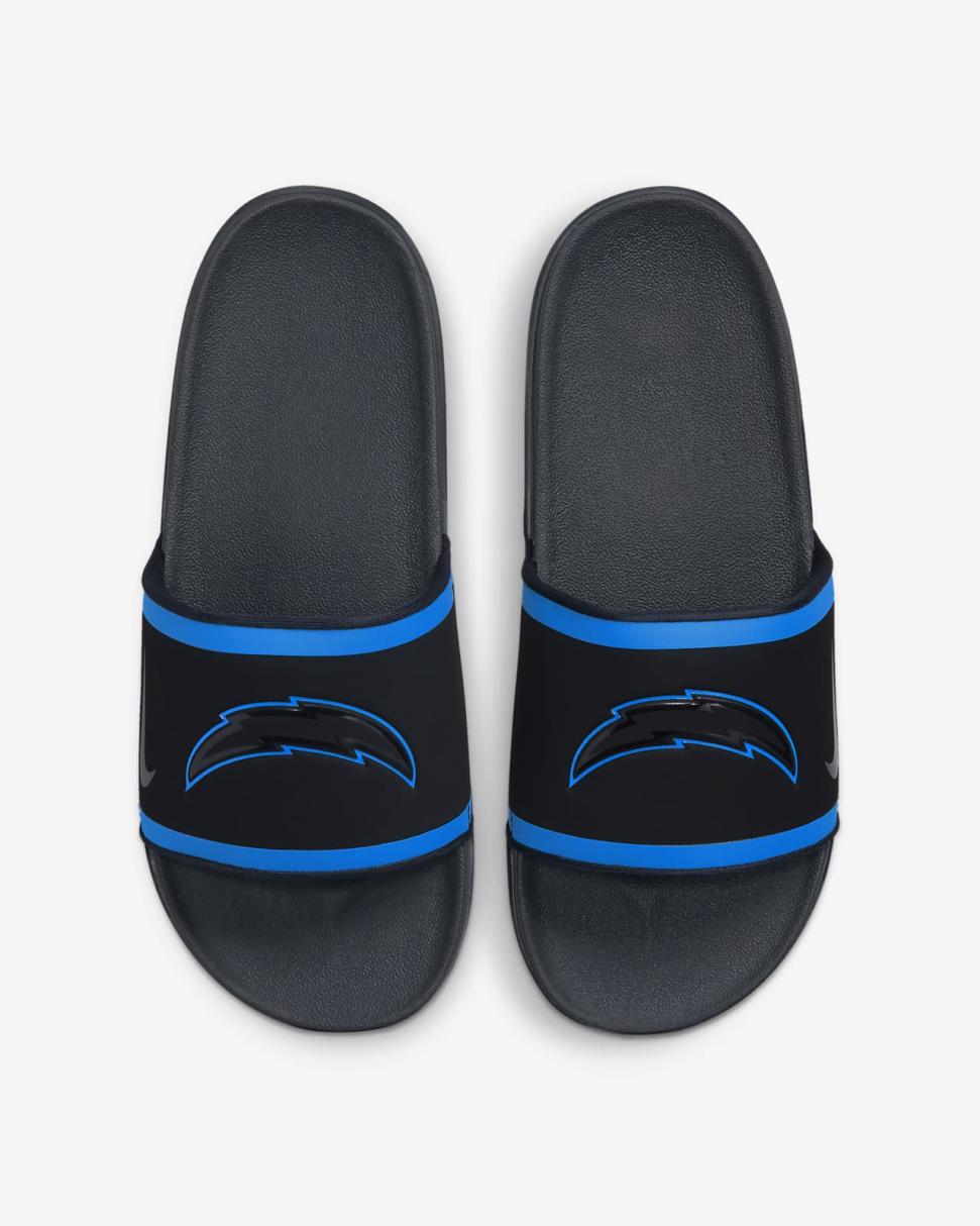 Nike Offcourt (NFL Los Angeles Chargers) Black/Italy Blue/University Gold/Anthracite | Mens Nike Slides