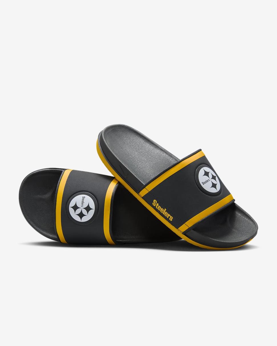Nike Offcourt (NFL Pittsburgh Steelers) Anthracite/University Gold/White | Mens Nike Slides