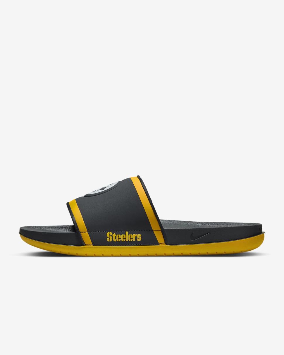 Nike Offcourt (NFL Pittsburgh Steelers) Anthracite/University Gold/White | Mens Nike Slides