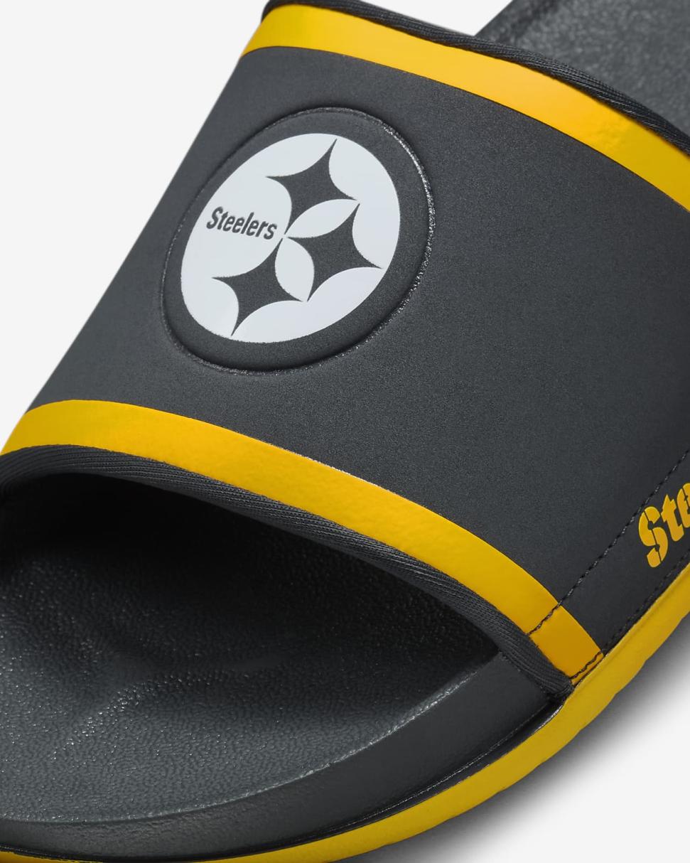 Nike Offcourt (NFL Pittsburgh Steelers) Anthracite/University Gold/White | Mens Nike Slides