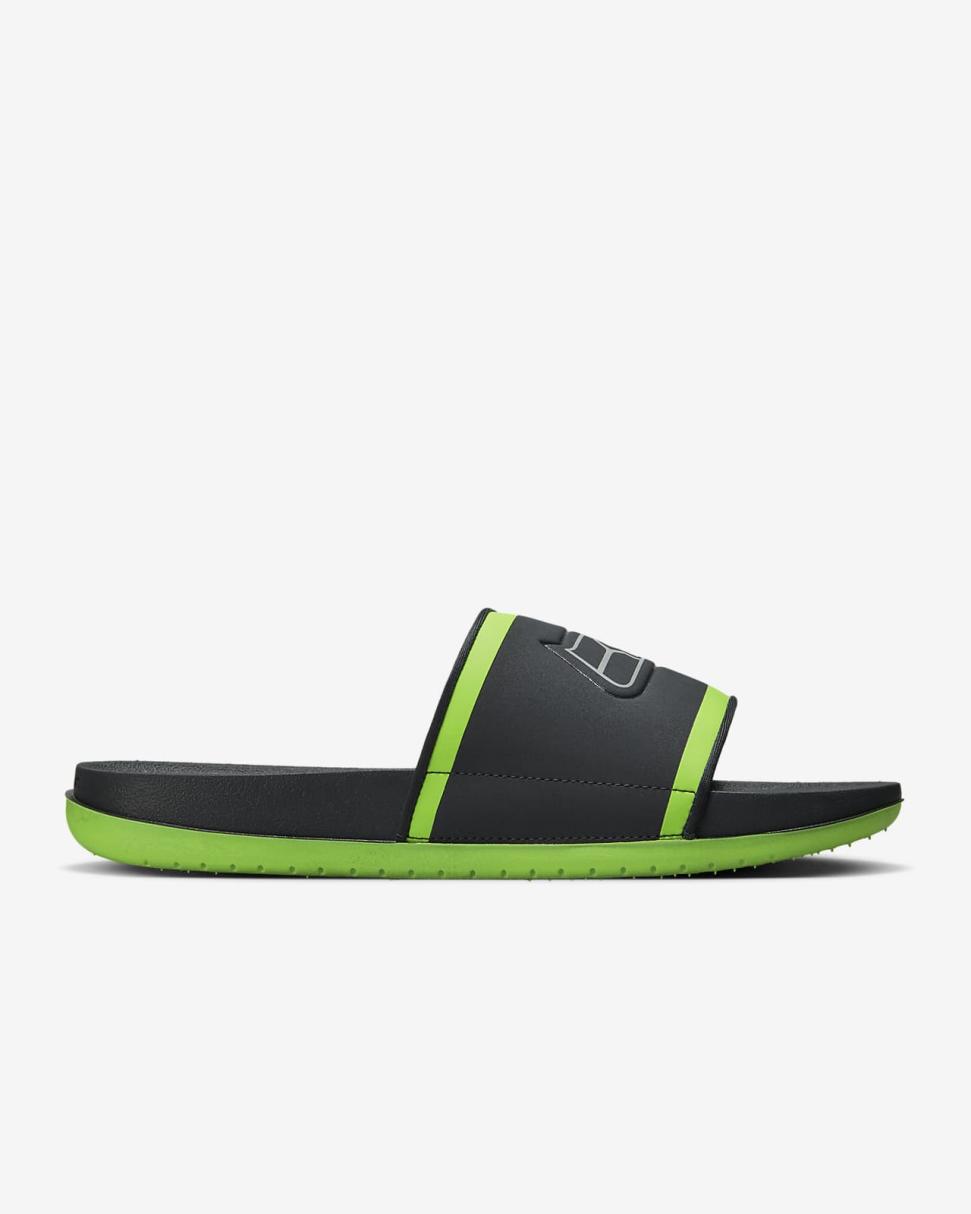 Nike Offcourt (NFL Seattle Seahawks) Anthracite/Action Green/Medium Silver | Mens Nike Slides