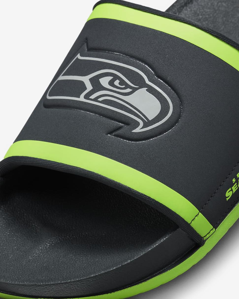 Nike Offcourt (NFL Seattle Seahawks) Anthracite/Action Green/Medium Silver | Mens Nike Slides
