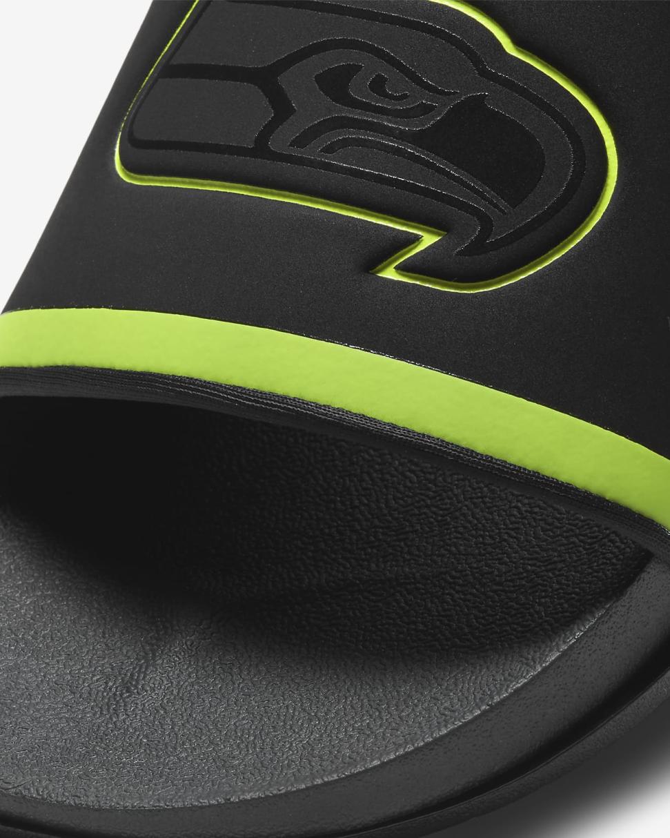 Nike Offcourt (NFL Seattle Seahawks) Black/Action Green/College Navy/Anthracite | Mens Nike Slides