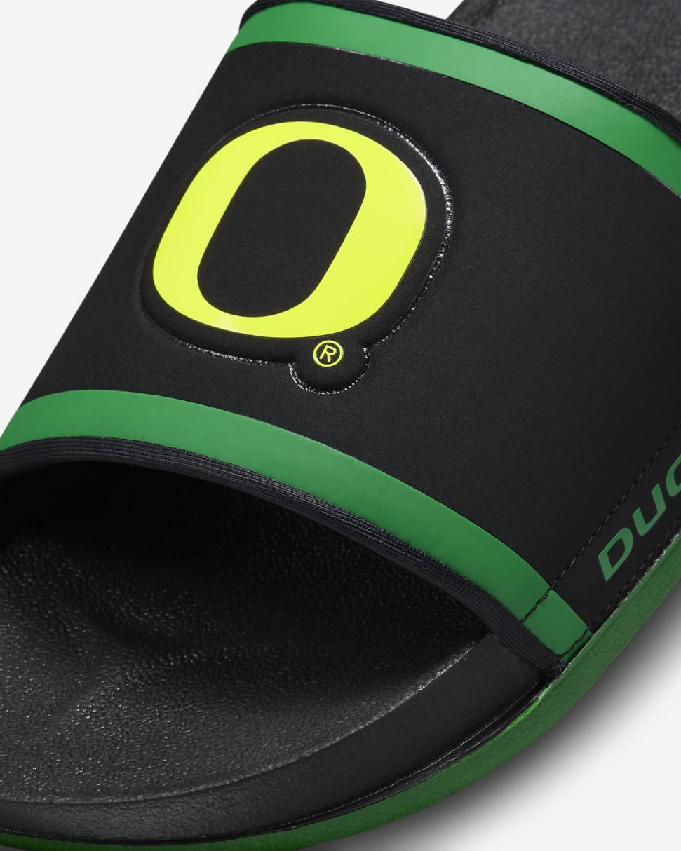 Nike Offcourt (Oregon) Black/Apple Green/Yellow Strike | Mens Nike Slides