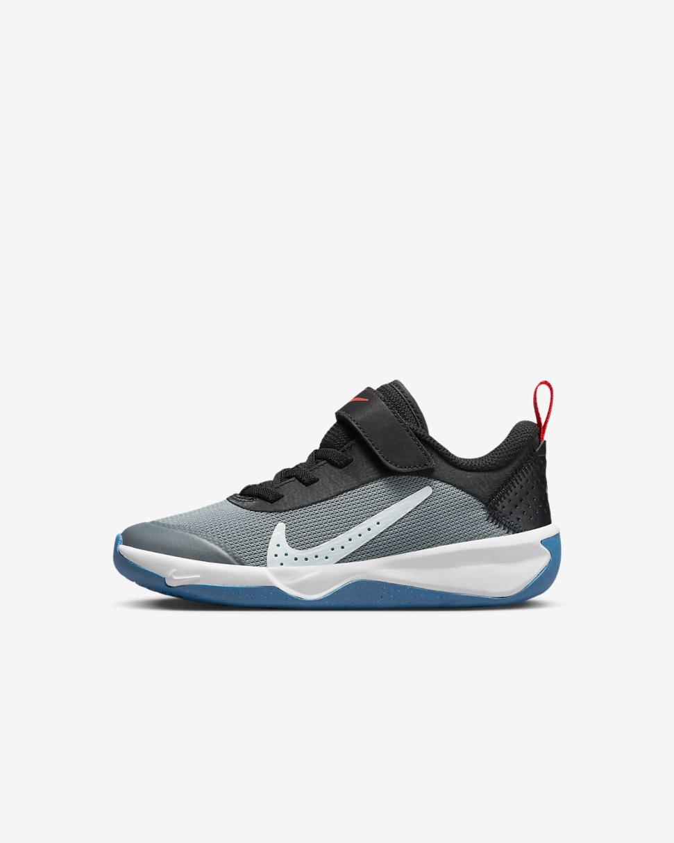 Nike Omni Multi-Court Cool Grey/Black/Light Crimson/Photo Blue | Kids Nike First Day Kicks