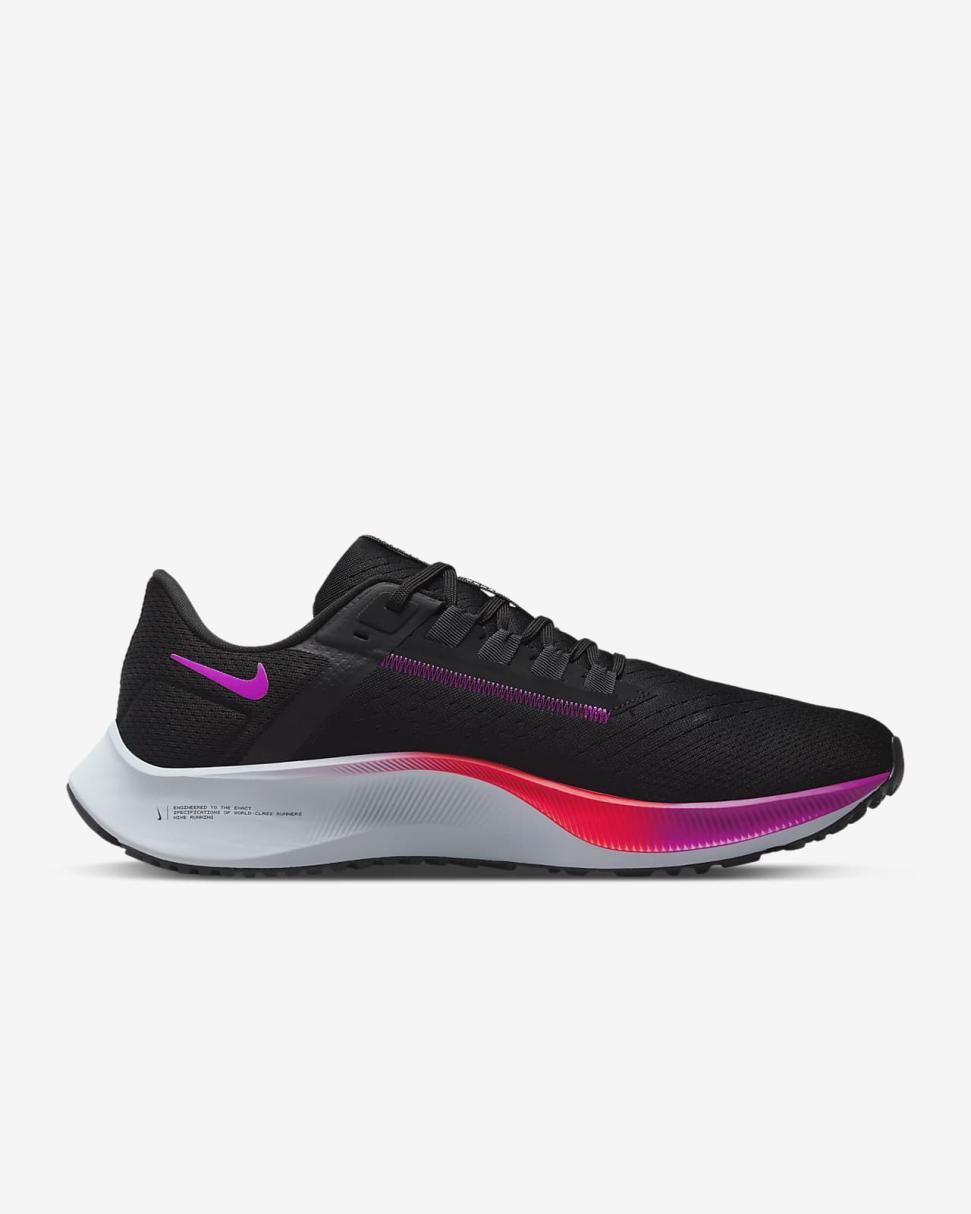 Nike Pegasus 38 Black/Off Noir/Hyper Violet/Flash Crimson | Mens Nike Running