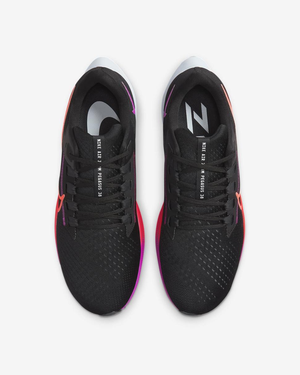 Nike Pegasus 38 Black/Off Noir/Hyper Violet/Flash Crimson | Mens Nike Running