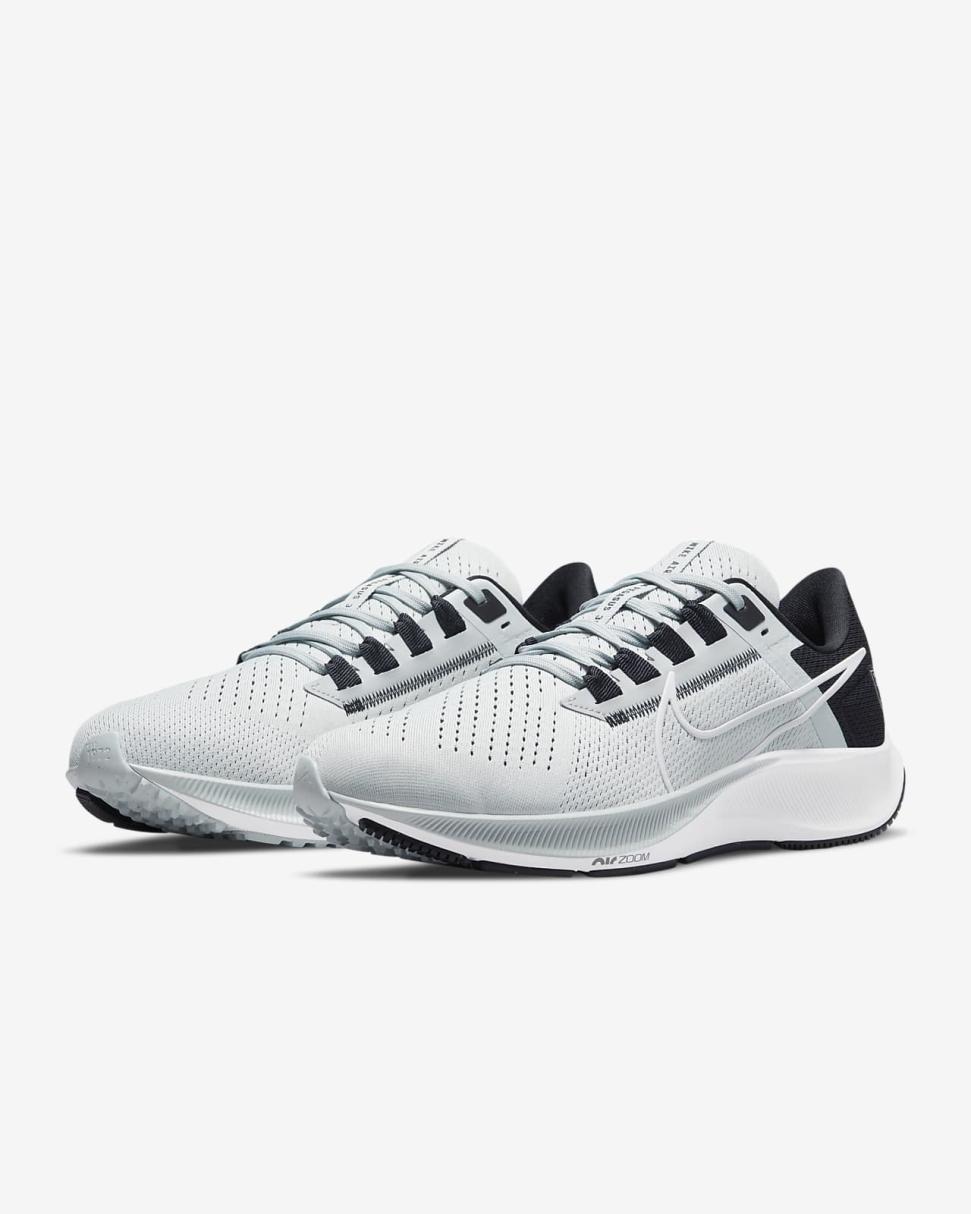 Nike Pegasus 38 (NFL Las Vegas Raiders) Field Silver/Black/White | Mens Nike Running