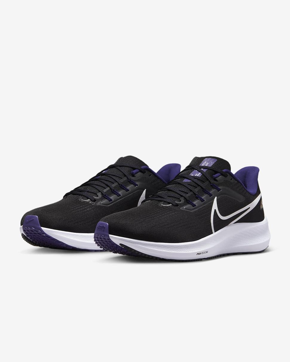 Nike Pegasus 39 (NFL Baltimore Ravens) Black/Black/Court Purple/White | Mens Nike Running