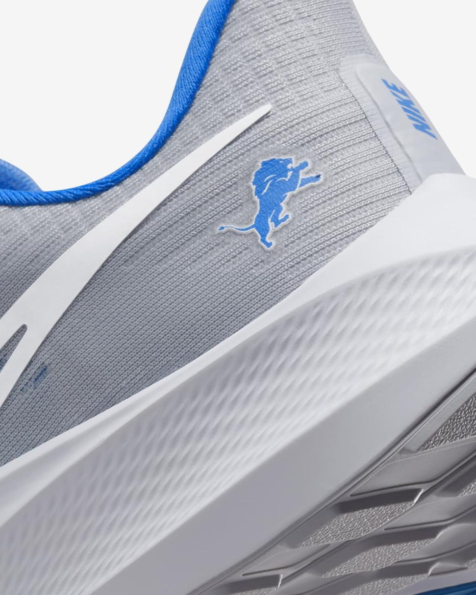Nike Pegasus 39 (NFL Detroit Lions) Medium Silver/Medium Silver/Battle Blue/White | Mens Nike Running