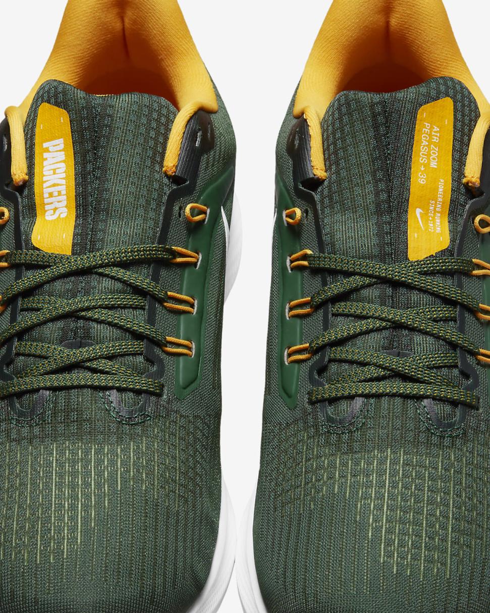 Nike Pegasus 39 (NFL Green Bay Packers) Fir/Fir/University Gold/White | Mens Nike Running