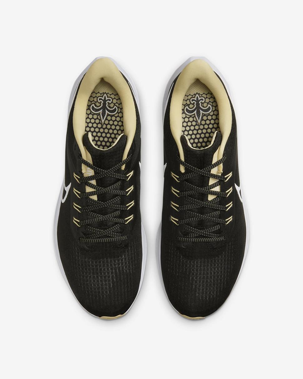 Nike Pegasus 39 (NFL New Orleans Saints) Black/Black/Team Gold/White | Mens Nike Running