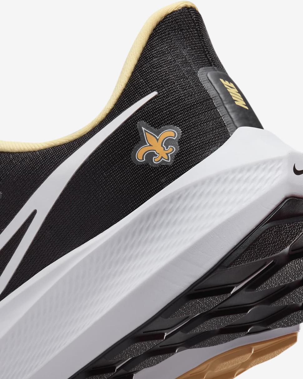 Nike Pegasus 39 (NFL New Orleans Saints) Black/Black/Team Gold/White | Mens Nike Running