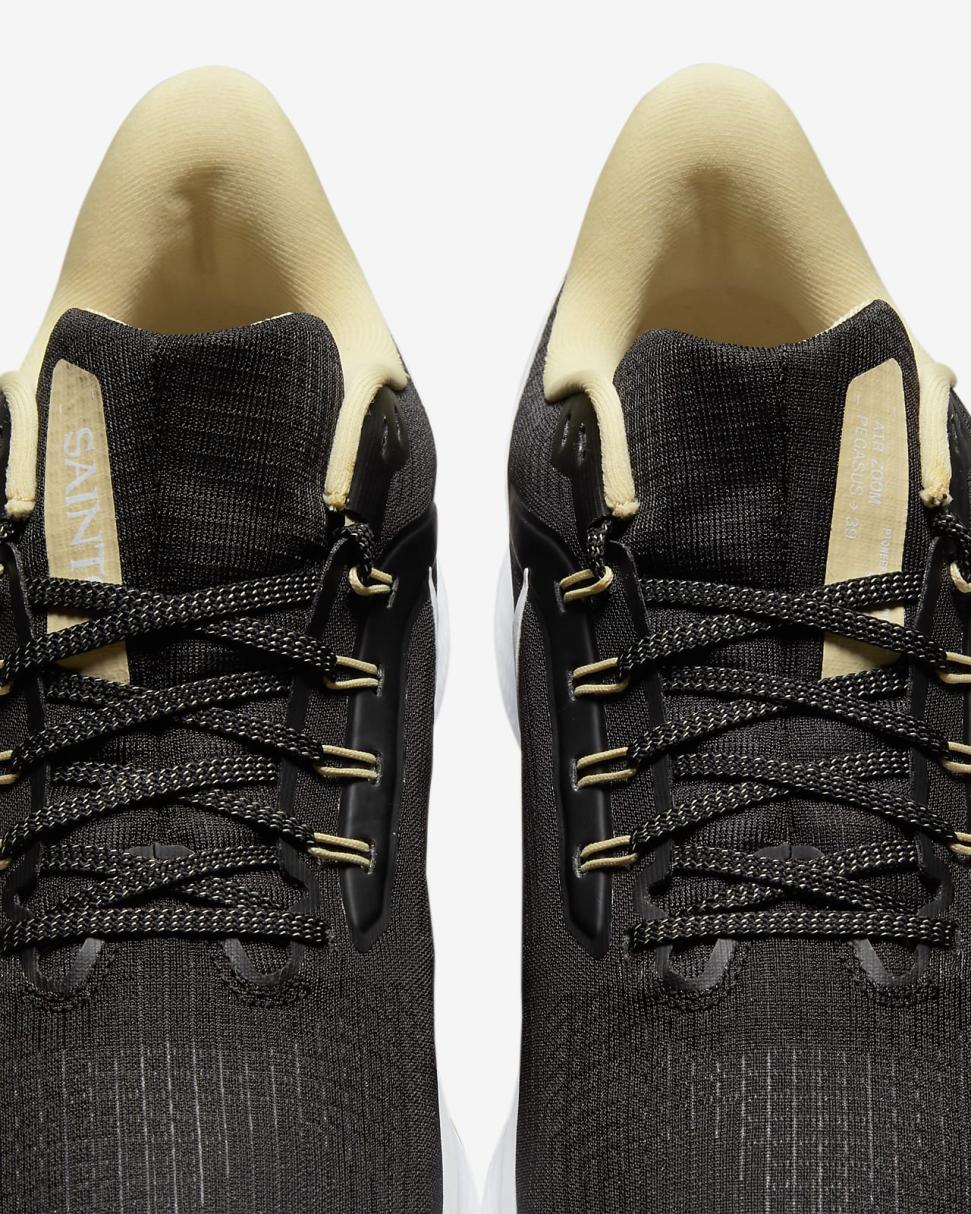 Nike Pegasus 39 (NFL New Orleans Saints) Black/Black/Team Gold/White | Mens Nike Running